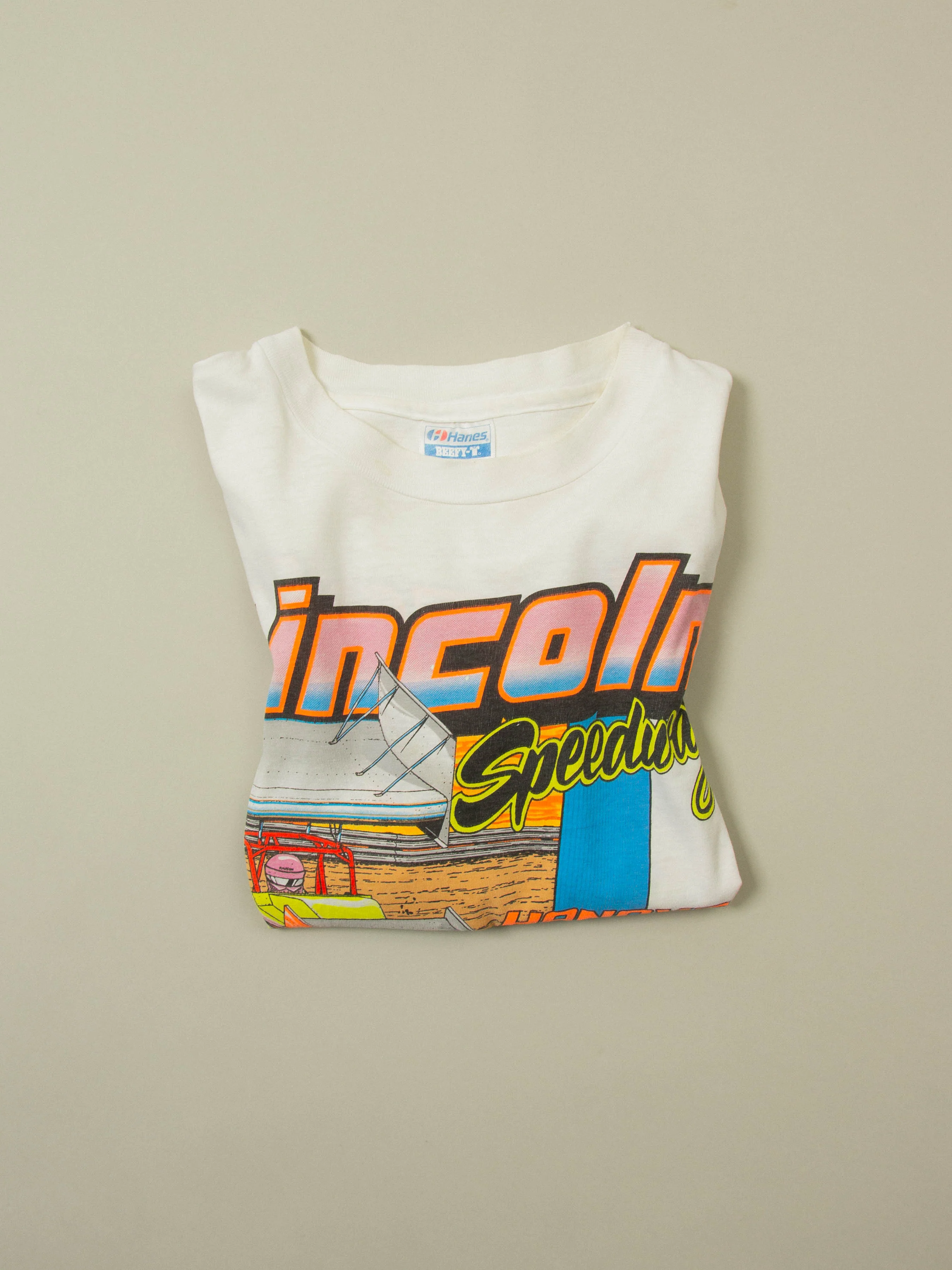 Vtg 1990s Speedway Racing Single Stich Tee - Made in USA (L) - Image 8