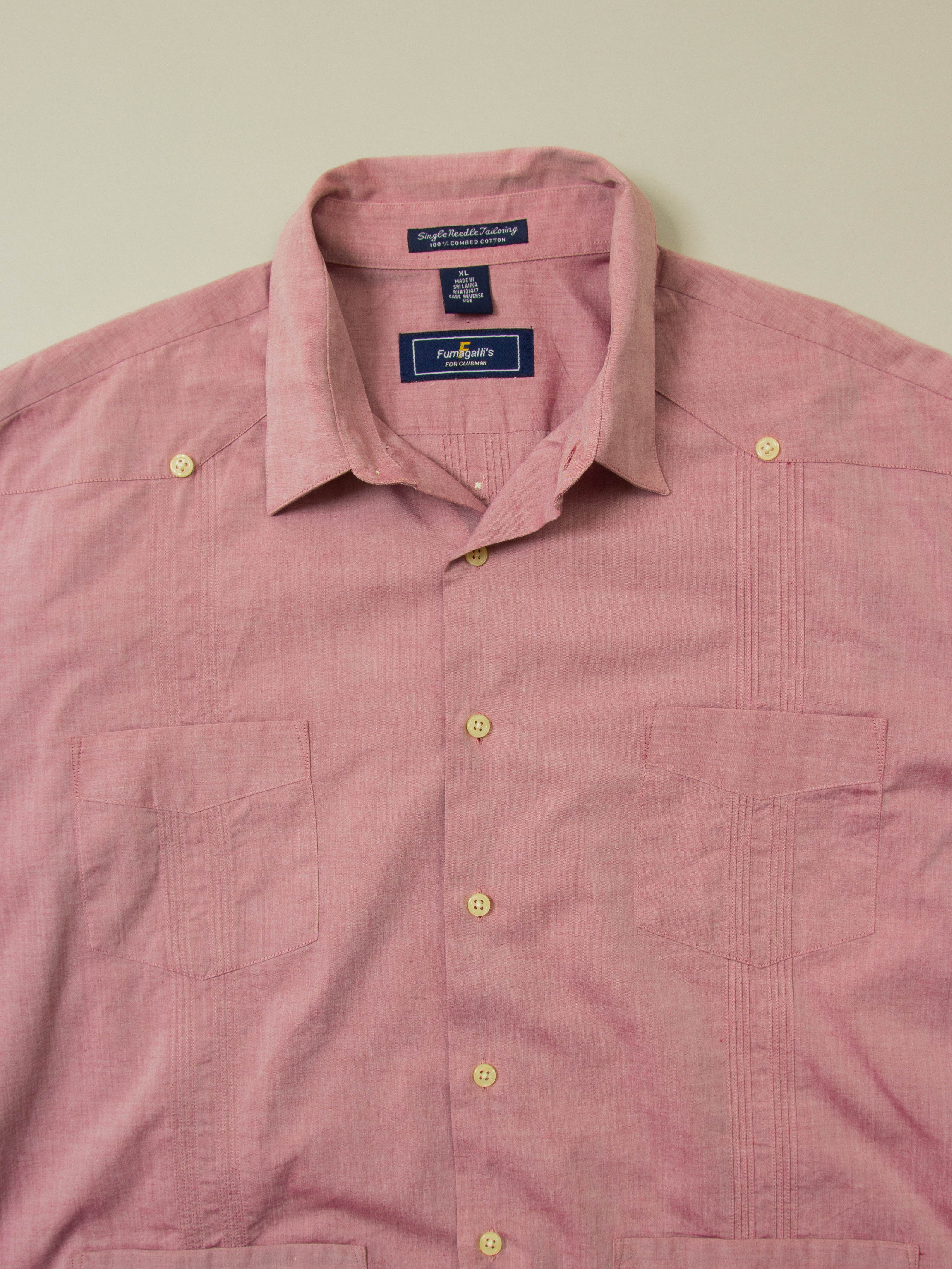 Vtg Guayabera Cuban Shirt (XL) - Image 2